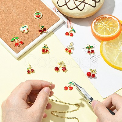 12Pcs 12 Styles Brass Micro Pave Cubic Zirconia Pendants KK-CJ0004-30-1