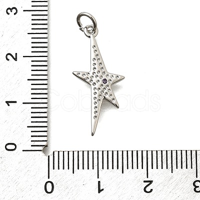 Brass Micro Pave Cubic Zirconia Pendants KK-Z093-19P-1