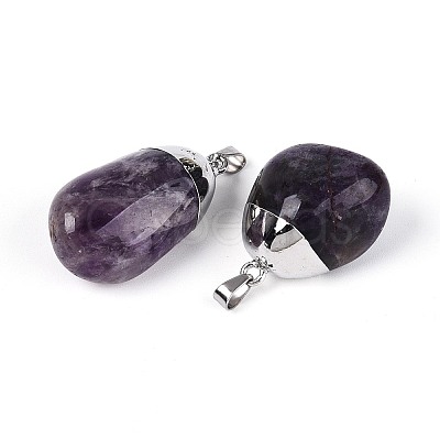 Natural Amethyst Pendants G-N360-05P-03-1