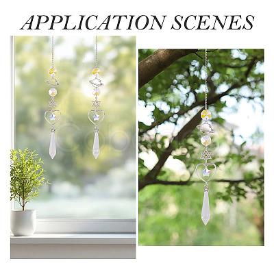 3Pcs Alloy Planet Star Hanging Ornaments HJEW-TA00368-1