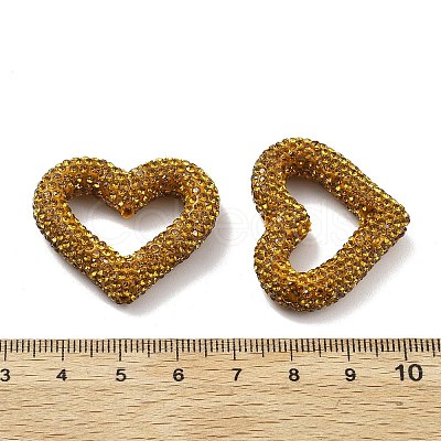 Heart Shape Polymer Clay Rhinestone Beads CLAY-NH0001-09A-04-1