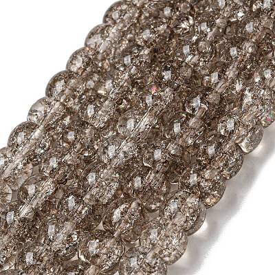 Transparent Spray Painting Crackle Glass Beads Strands GLAA-NH0001-05J-1