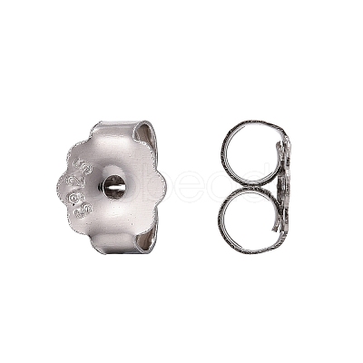 Rhodium Plated 925 Sterling Silver Friction Ear Nuts STER-L063-09P-1