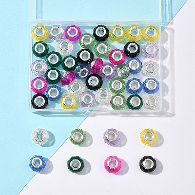 48Pcs 8 Colors Handmade Glass European Beads GLAA-FS0002-14-1