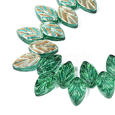 Electroplate Transparent Glass Beads Strands EGLA-N056-03A-12-1