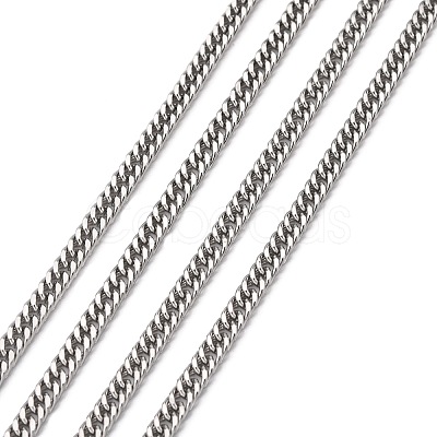 Tarnish Resistant Men's Jewelry Making 304 Stainless Steel Double Link Curb Chains CHS-A003C-0.8mm-1
