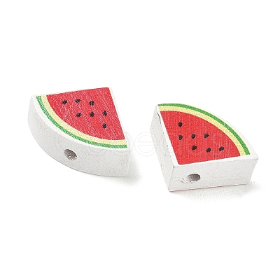 Summer Themed Printed Wood Beads WD-CBAA998-A04-1