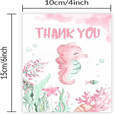 SUPERDANT Rectangle with Marine Life Pattern Thank You Theme Cards DIY-SD0001-06-1