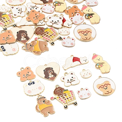 28Pcs 11 Styles Alloy Enamel Pendants ENAM-FS0003-17-1