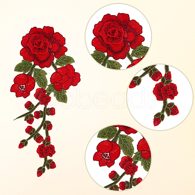 6Pcs 3 Styles & 2 Pairs 2 Styles Computerized Embroidery Cloth Iron on/Sew on Patches PATC-CY0003-97-1