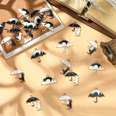 12Pcs 4 Styles Alloy Enamel Pendants ENAM-YW0006-12-1