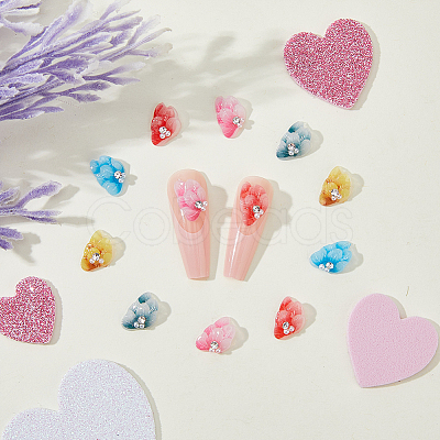 24Pcs 6 Colors Resin Rhinestone Cabochons MRMJ-HY0002-50-1