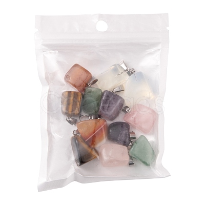 12Pcs 6 Style Natural & Synthetic Gemstone Pendants G-FS0001-35-1