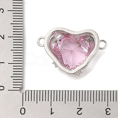Brass Pave Glass Connector Charms KK-S388-09P-01-1