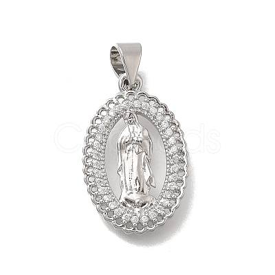 Brass Micro Pave Cubic Zirconia Pendants KK-D431-040P-1