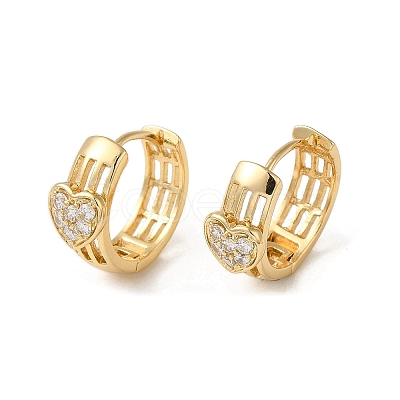Brass Micro Pave Cubic Zirconia Hoop Earring EJEW-L271-31KCG-1