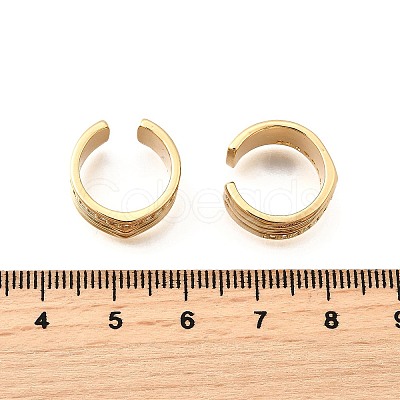 Brass Micro Pave Clear Cubic Zirconia Cuff Earrings EJEW-F370-18G-1