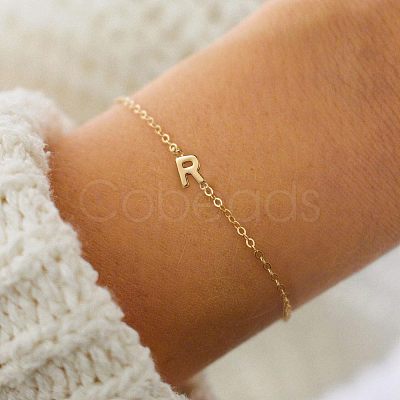 Simple Style Alloy Letter Link Bracelets WG5F19A-16-1