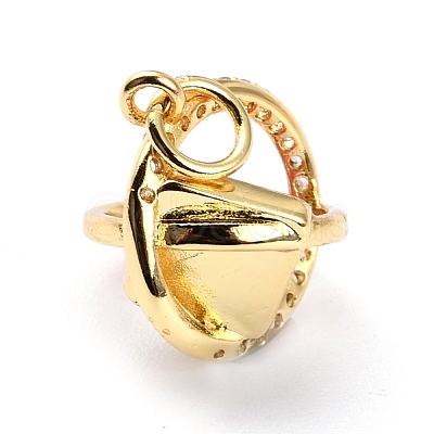 Brass Micro Pave Cubic Zirconia Pendants ZIRC-O044-19E-G-1