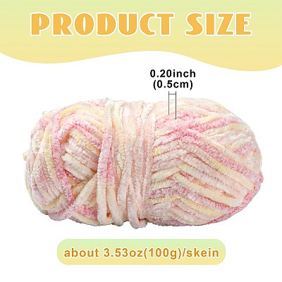 Super Bulky Chenille Polyester Yarn YCOR-FZC0001-01G-1