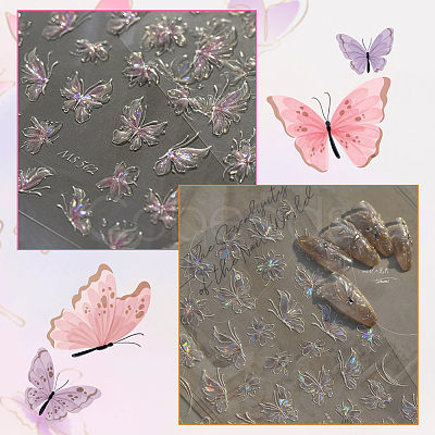 Butterfly Pattern PET Nail Art Stickers MRMJ-WH20017-011C-1