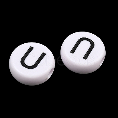 Opaque White Acrylic European Beads AC-CBA3BDD-01U-1