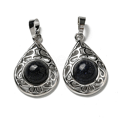 Synthetic Blue Goldstone Pendants G-Q158-05P-20-1