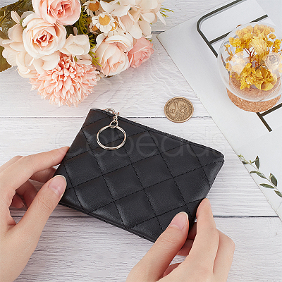 Rhombus Pattern PU Leather Zip Pouches ABAG-WH0040-12B-09-1