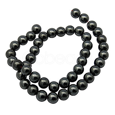 Non-Magnetic Synthetic Hematite Beads Strands G-H1624-14mm-1-1