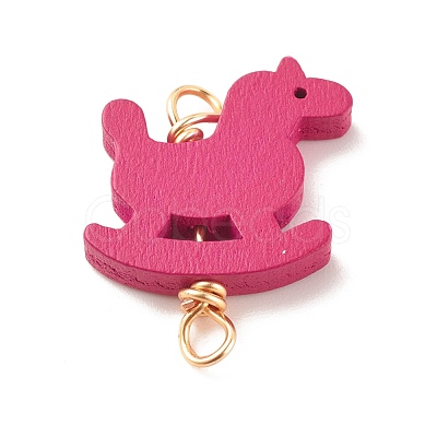 Spray Painted Wood Connector Charms PALLOY-JF01427-02-1