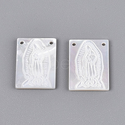 Natural White Shell Mother of Pearl Shell Pendants SSHEL-S264-005-1