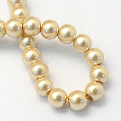 Baking Paint Pearlized Glass Pearl Round Bead Strands HY-Q003-4mm-42-1