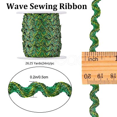 1Pc Sparkle Wavy Polyester Ribbons OCOR-GF0003-01E-1