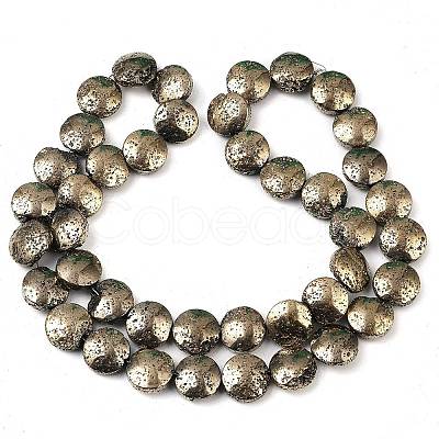 Electroplated Natural Lava Rock Beads Strands G-K388-01I-1