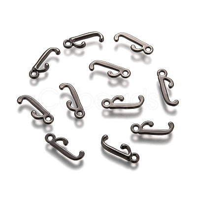 Gunmetal Plated Alloy Letter Pendants PALLOY-J718-01B-J-1