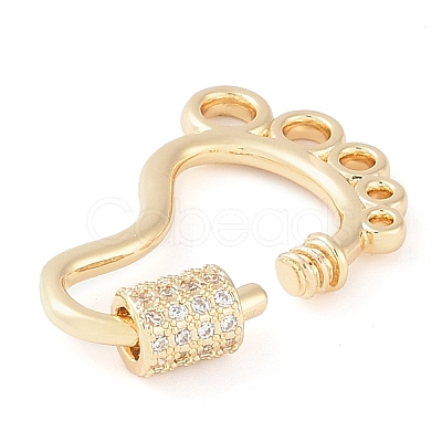 Rack Plating Brass Micro Pave Cubic Zirconia keychain Clasps KK-K374-03F-G-1