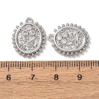 Brass Micro Pave Cubic Zirconia Pendants KK-A295-10P-1