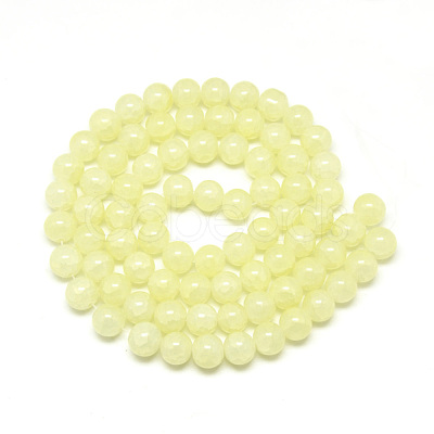 Baking Paint Crackle Glass Beads Strands X-DGLA-Q023-8mm-YS3-1