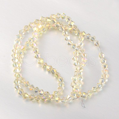 Electroplate Faceted Bicone Glass Beads Strands EGLA-P017-4mm-14-1