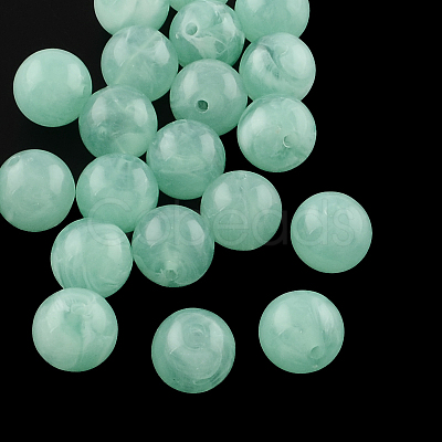 Round Imitation Gemstone Acrylic Beads X-OACR-R029-6mm-26-1