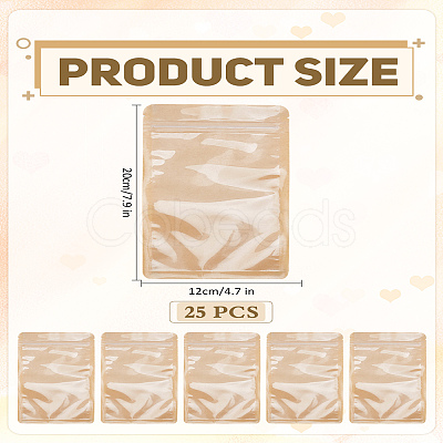 25Pcs Kraft Paper Open Top Resealable Bags CARB-LP0001-03-1