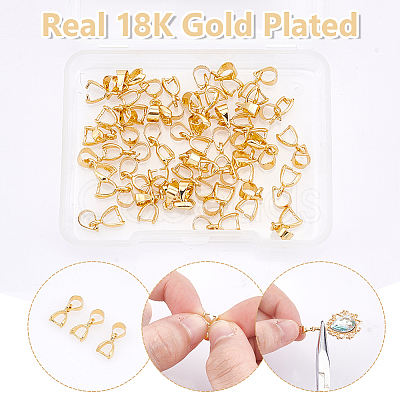 40Pcs Brass Pendant Pinch Bails KK-UN0002-72-1