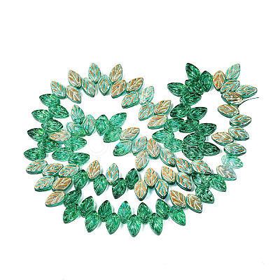Electroplate Transparent Glass Beads Strands EGLA-N056-03A-12-1