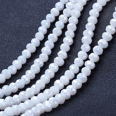 Electroplate Glass Beads Strands X-EGLA-A034-P8mm-B18-1
