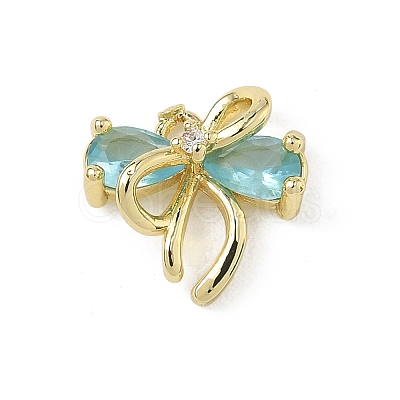 Brass Micro Pave Cubic Zirconia Charms KK-A300-01G-1