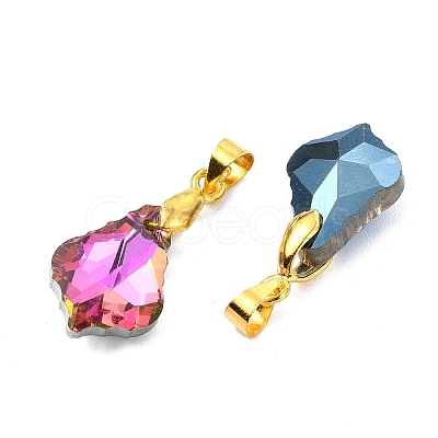 AB Color Plated Electroplate Glass Pendants PALLOY-JF05303-02-1
