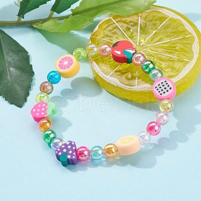 Transparent Acrylic Beads Stretch Kids Bracelets BJEW-JB06326-1