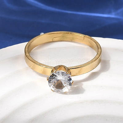 304 Stainless Steel Pave Cubic Zirconia Finger Rings for Women RJEW-B161-02G-01-1