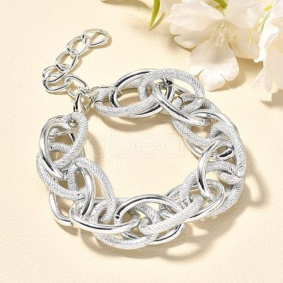 Punk & Hiphop Style Alloy Rolo Chains Link Bracelets for Women Men LS-BJEW-K270-01P-1