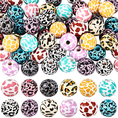 72Pcs 12 Colors Wood European Beads WOOD-SC0002-25-1
